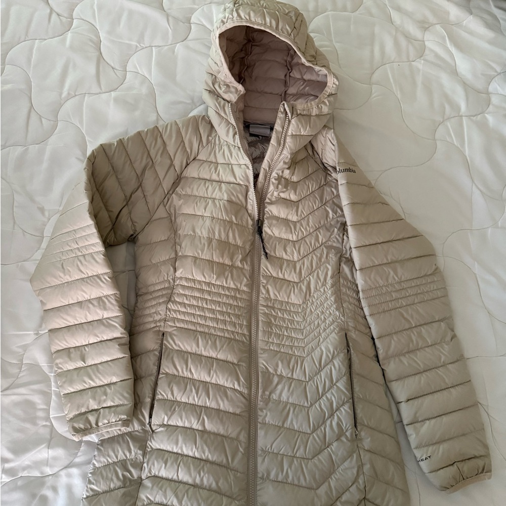 Columbia Women's Beige Quilted Packable Hooded Puffer Jacket